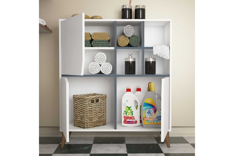 Hovdane Förvaringsskåp 100 cm - Vit/Blå - Förvaring - Skåp - Förvaringsskåp