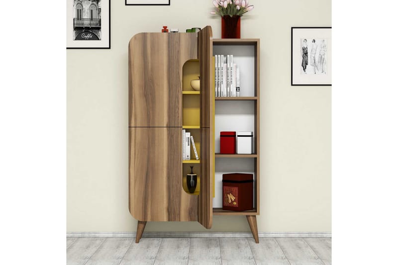 Hovdane Förvaringsskåp 108 cm - Brun/Gul - Förvaring - Skåp - Förvaringsskåp