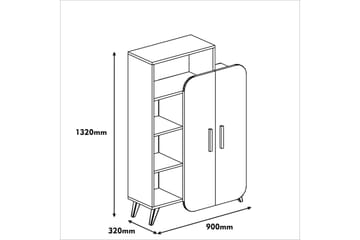 Hovdane Förvaringsskåp 90 cm - Brun/Gul - Förvaring - Skåp - Förvaringsskåp