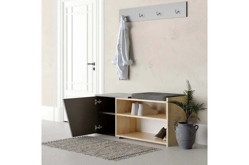 Jektvik Skoskåp 104x37 cm - Antracit/Trä/Natur - Förvaring - Skåp - Förvaringsskåp