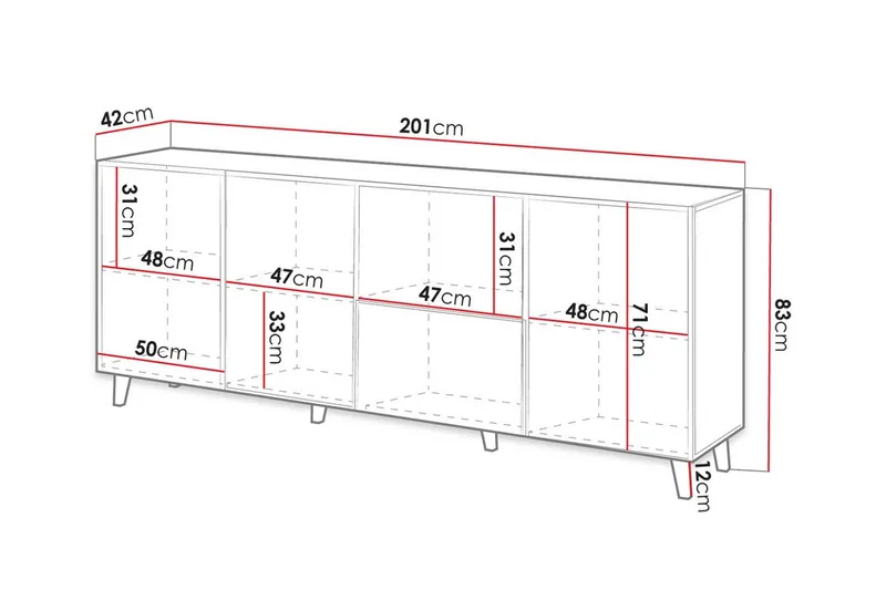 Juniskär Highboard Scandinavian Choice Black - Förvaring - Förvaringsmöbler - Sideboard & skänk