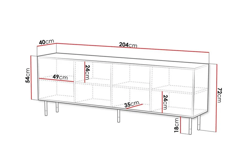 Juniskär Highboard - Svart - Förvaring - Skåp - Förvaringsskåp