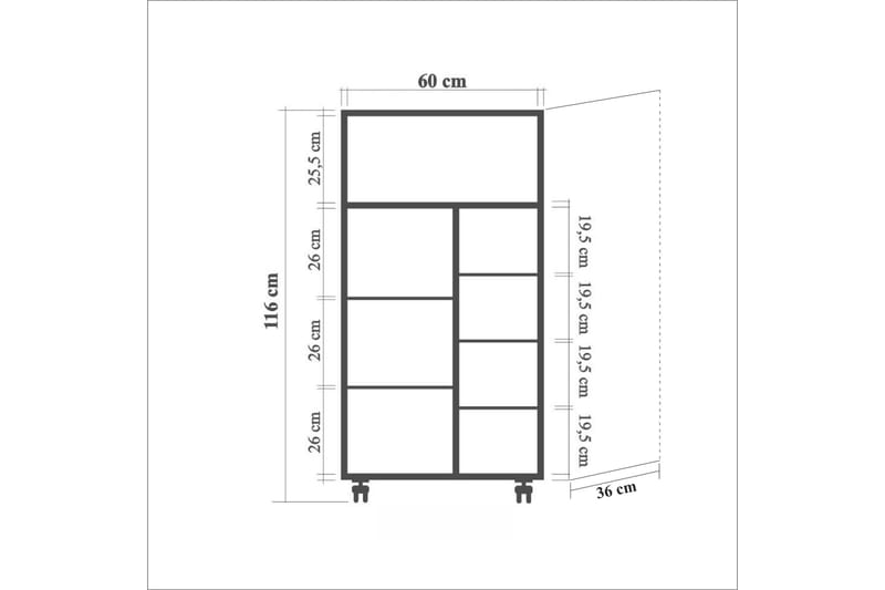 Köksskåp Kicker 116 cm - Trä|natur - Förvaringsskåp