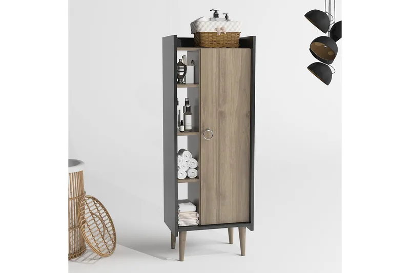 Keachi Highboard 50x30 cm - Mörkbrun/Antracit - Förvaring - Skåp - Förvaringsskåp