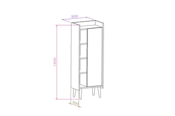 Keachi Highboard 50x30 cm - Mörkbrun/Antracit - Förvaring - Skåp - Förvaringsskåp