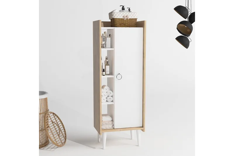 Keachi Highboard 50x30 cm - Natur/Vit - Förvaring - Skåp - Förvaringsskåp