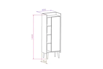 Keachi Highboard 50x30 cm - Natur/Vit - Förvaring - Skåp - Förvaringsskåp