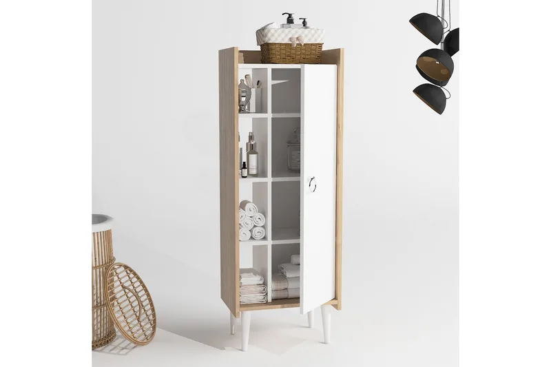 Keachi Highboard 50x30 cm - Natur/Vit - Förvaring - Skåp - Förvaringsskåp