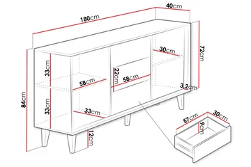 Kintore Highboard - Brun - Förvaring - Skåp - Förvaringsskåp
