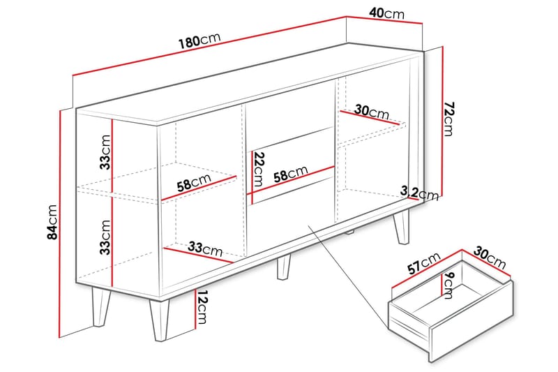 Kintore Highboard - Brun - Förvaring - Skåp - Förvaringsskåp