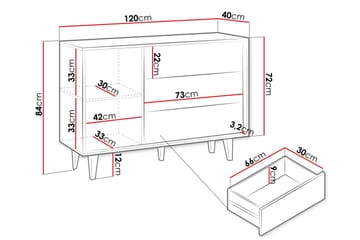 Kintore Highboard - Brun - Förvaring - Skåp - Förvaringsskåp