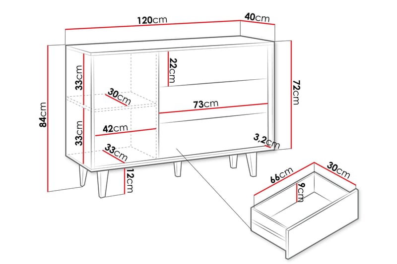 Kintore Highboard - Brun - Förvaring - Skåp - Förvaringsskåp