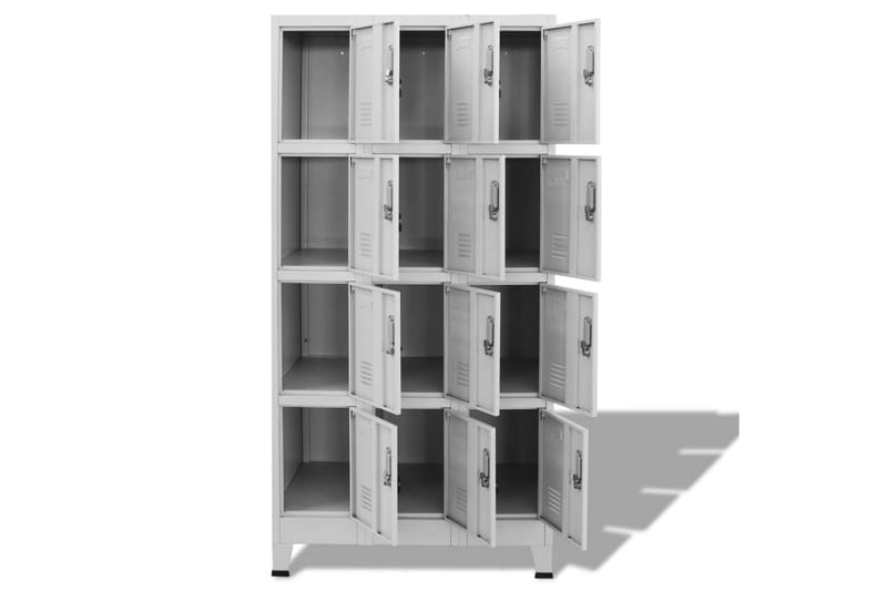 Klädskåp för omklädningsrum med 12 fack 90x45x180 cm - Grå - Förvaringsskåp - Klädskåp & omklädningsskåp
