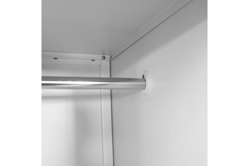 Klädskåp för omklädningsrum med 2 fack stål 38x45x180 cm - Grå - Förvaringsskåp - Klädskåp & omklädningsskåp