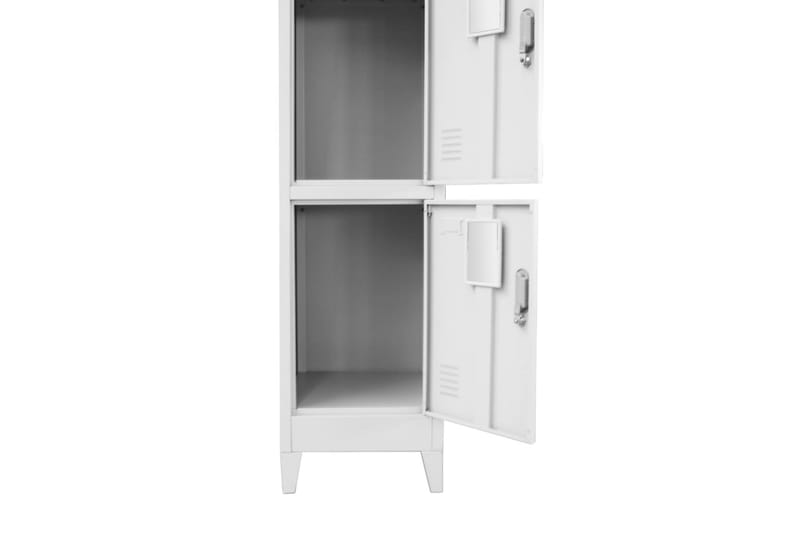 Klädskåp för omklädningsrum med 3 fack stål 38x45x180 cm - Grå - Förvaringsskåp - Klädskåp & omklädningsskåp