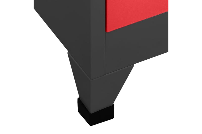 beBasic Förvaringsskåp antracit och röd 90x40x180 cm stål - Anthracite - Dokumentskåp