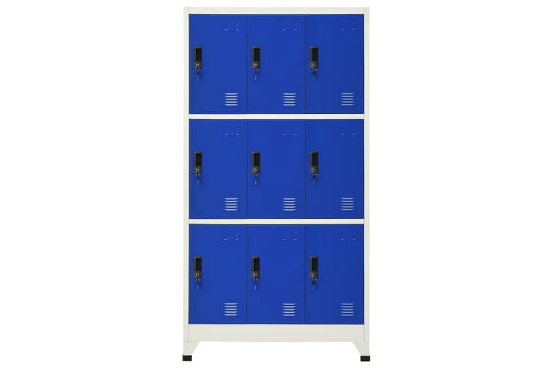 beBasic Förvaringsskåp grå och blå 90x45x180 cm st�ål - Grey - Dokumentskåp