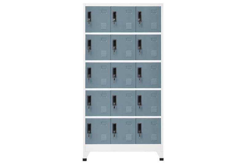beBasic Förvaringsskåp ljusgrå och mörkgrå 90x40x180 cm stål - Grey - Dokumentskåp