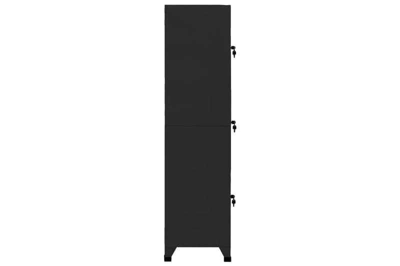 beBasic Förvaringsskåp svart 38x45x180 cm stål - Black - Dokumentskåp