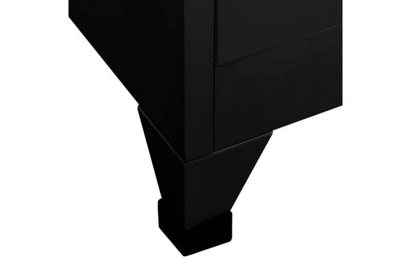 beBasic Förvaringsskåp svart 90x40x180 cm stål - Black - Dokumentskåp
