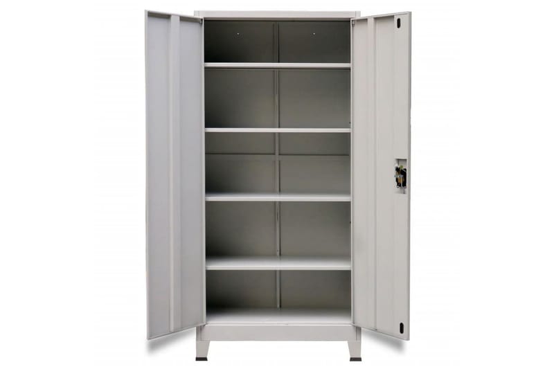 Dokumentskåp med 2 dörrar stål 90x40x180 cm grå - Grå - Dokumentskåp