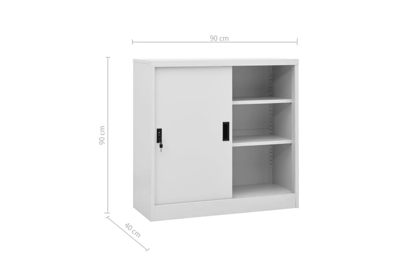 Sliding Door Cabinet with Planter Box - Grå - Dokumentskåp