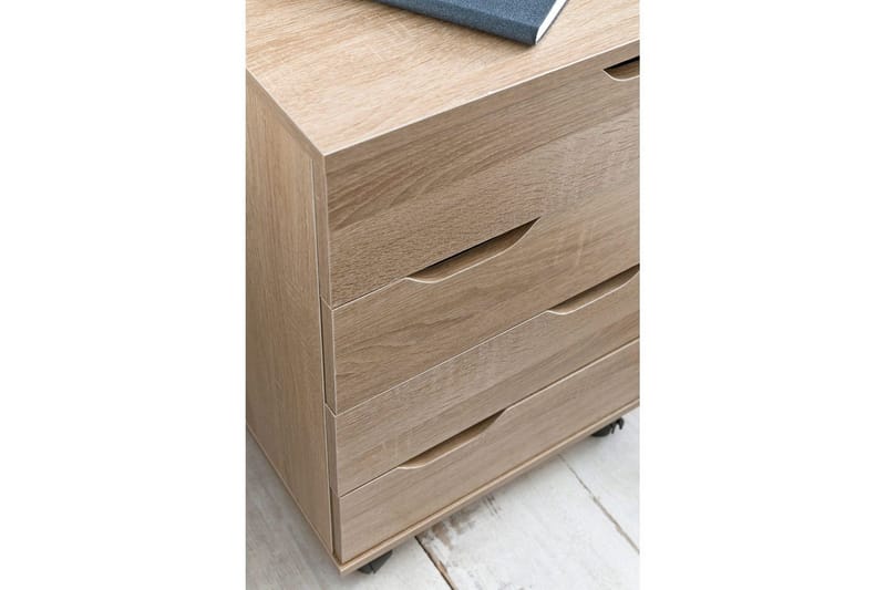 Rullkontejner Wohnling 4 lådor i foliebelagd spånskiva med hjul, modern - Förvaring - Förvaringsmöbler - Byrå - Hurts