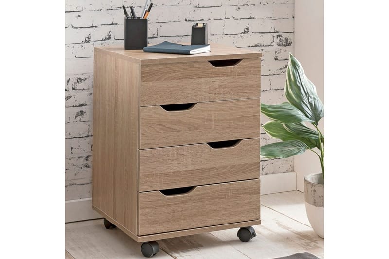 Rullkontejner Wohnling 4 lådor i foliebelagd spånskiva med hjul, modern - Förvaring - Förvaringsmöbler - Byrå - Hurts