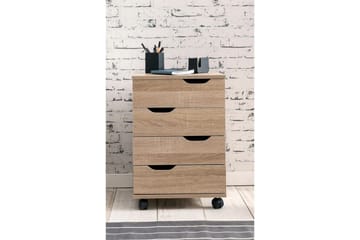 Rullkontejner Wohnling 4 lådor i foliebelagd spånskiva med hjul, modern - Förvaring - Förvaringsmöbler - Byrå - Hurts