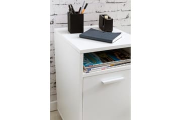 Rullkontejner Wohnling förvaringsbricka, 1 dörr, folierad spånskiva med hjul, modern stil Vit - Vit - Förvaring - Förvaringsmöbler - Byrå - Hurts