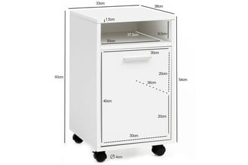 Rullkontejner Wohnling förvaringsbricka, 1 dörr, folierad spånskiva med hjul, modern stil Vit - Vit - Förvaring - Förvaringsmöbler - Byrå - Hurts