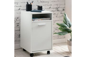 Rullkontejner Wohnling förvaringsbricka, 1 dörr, folierad spånskiva med hjul, modern stil Vit - Vit - Förvaring - Förvaringsmöbler - Byrå - Hurts