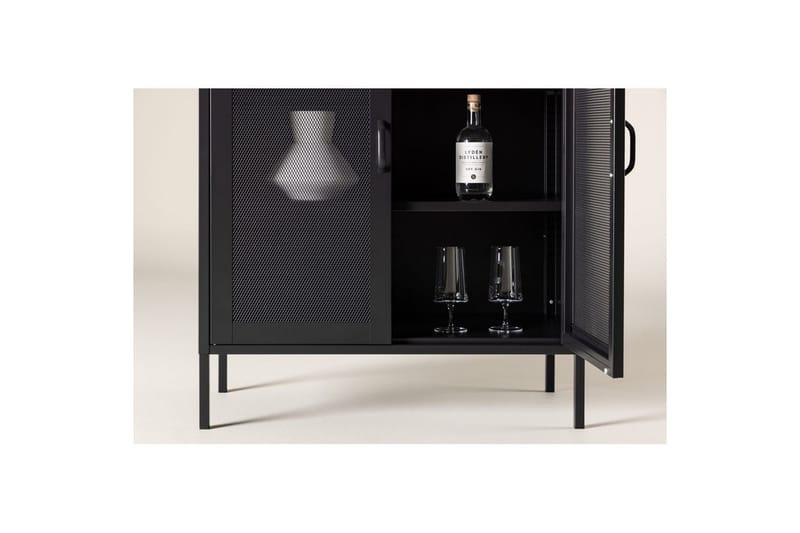 Skåp Misha - Svart, 40x80x102 - Förvaring - Skåp - Förvaringsskåp - Kontorsskåp - Dokumentskåp