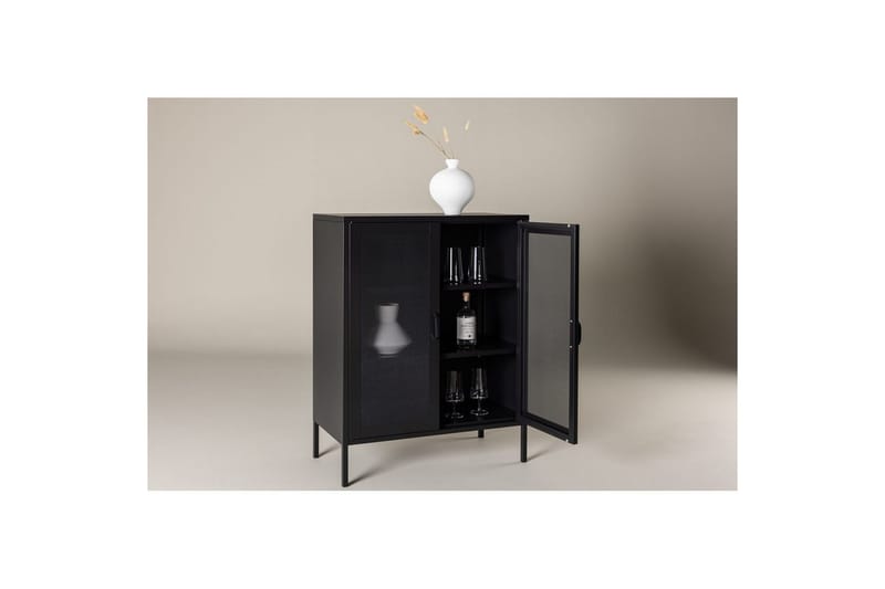 Skåp Misha - Svart, 40x80x102 - Förvaring - Skåp - Förvaringsskåp - Kontorsskåp - Dokumentskåp