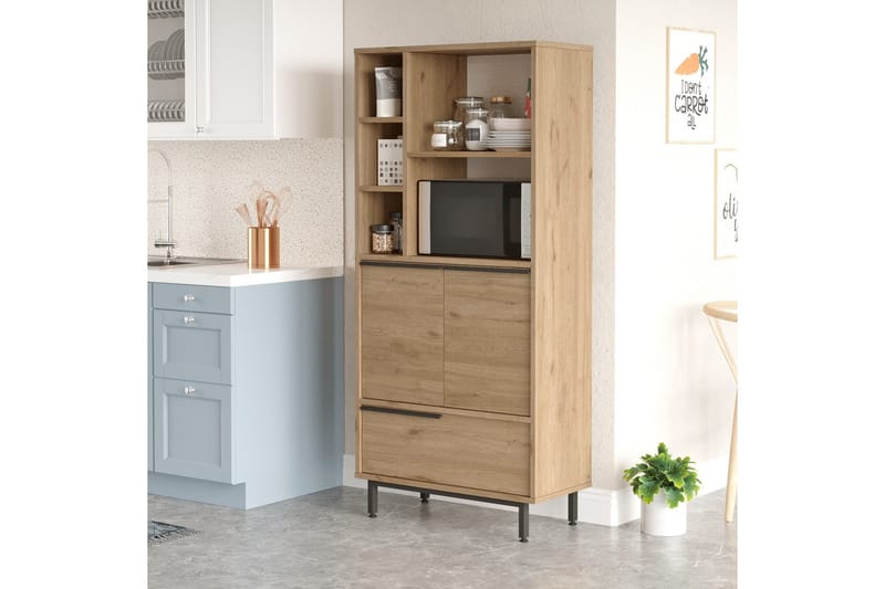 Liyakat Högskåp - Valnöt - Förvaring - Skåp - Förvaringsskåp