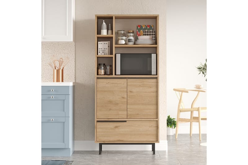 Liyakat Högskåp - Valnöt - Förvaring - Skåp - Förvaringsskåp