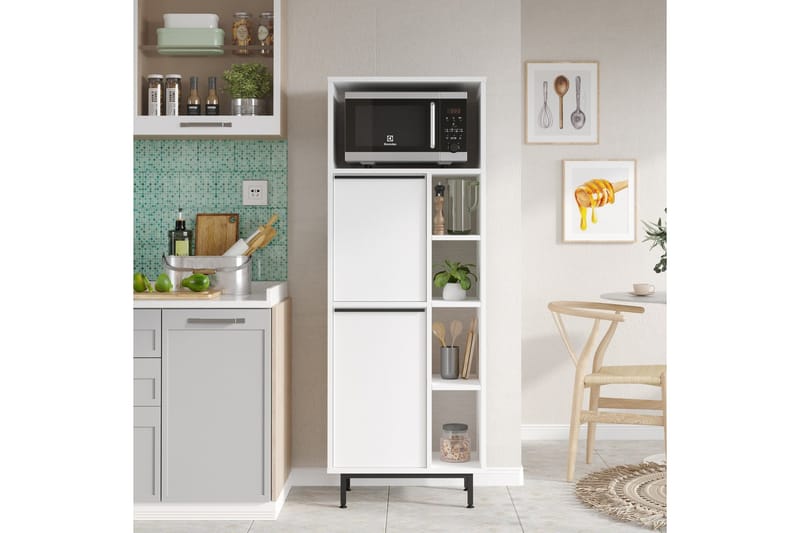 Liyakat Högskåp - Vit - Förvaring - Skåp - Förvaringsskåp