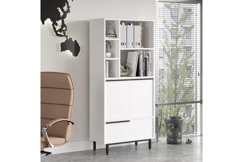 Liyakat Highboard - Vit - Förvaring - Skåp - Förvaringsskåp