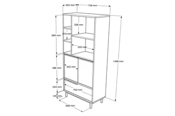 Liyakat Highboard - Vit - Förvaring - Skåp - Förvaringsskåp