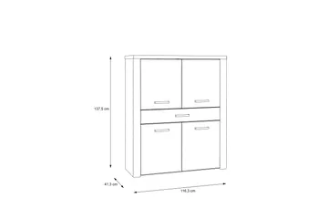 Loannia Highboard 42x117 cm - Brun - Förvaring - Skåp - Förvaringsskåp