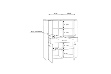 Loannia Highboard 42x117 cm - Brun - Förvaring - Skåp - Förvaringsskåp