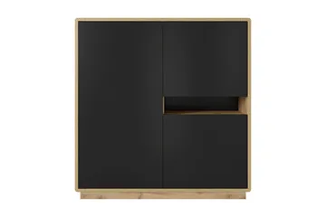 Louetta Highboard 121x126 cm - Brun/Svart - Förvaring - Skåp - Förvaringsskåp