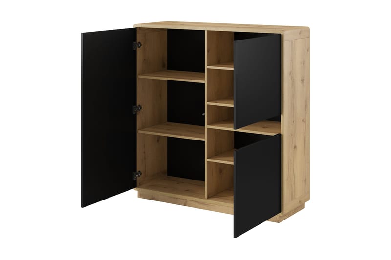 Louetta Highboard 121x126 cm - Brun/Svart - Förvaring - Skåp - Förvaringsskåp