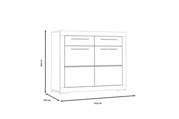 Luovaure Skoskåp 119 cm - Brun/Vit - Förvaring - Skåp - Förvaringsskåp