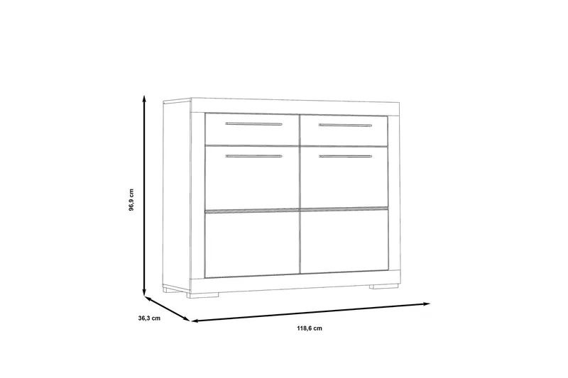 Luovaure Skoskåp 119 cm - Brun/Vit - Förvaring - Skåp - Förvaringsskåp