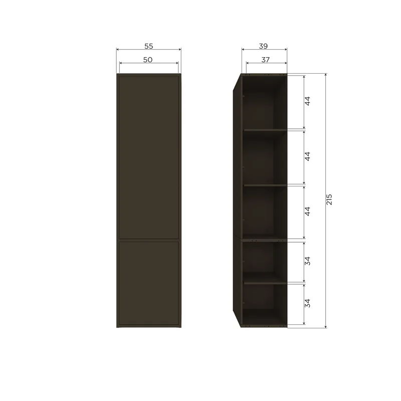 Förvaringsskåp Meggy 215 cm - Mellanbrun - Förvaring - Skåp - Förvaringsskåp