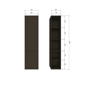 Förvaringsskåp Meggy 215 cm - Mellanbrun - Förvaring - Skåp - Förvaringsskåp