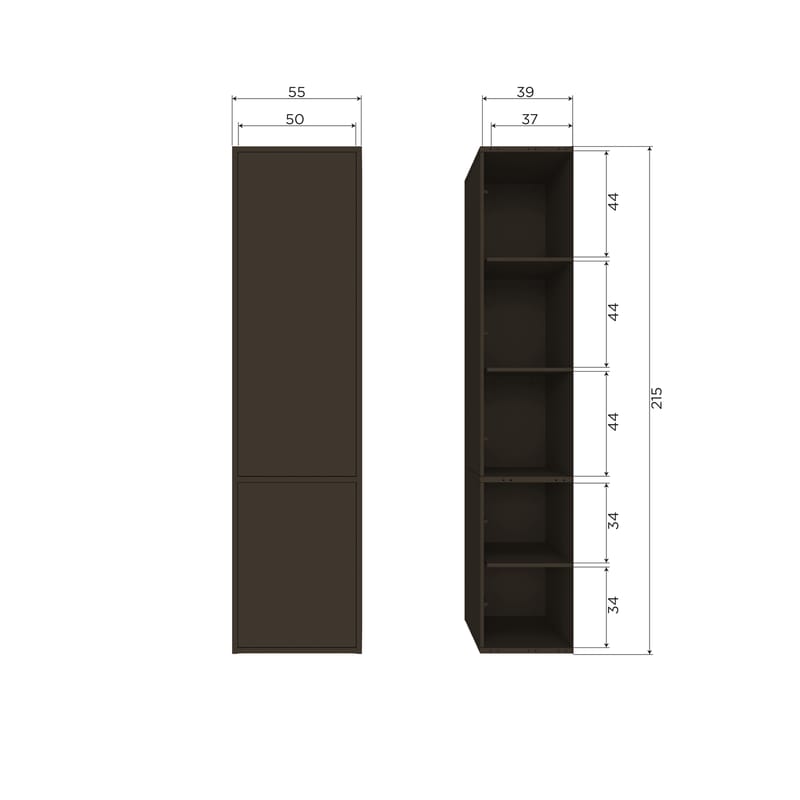 Förvaringsskåp Meggy 215 cm - Mellanbrun - Förvaring - Skåp - Förvaringsskåp