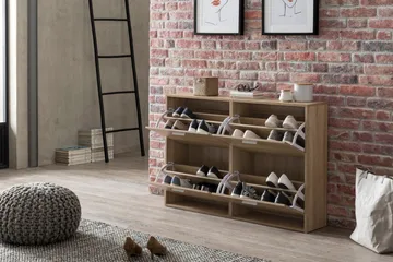 Metia Skoskåp 120x24 cm - Trä/natur - Förvaring - Skåp - Förvaringsskåp