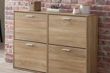 Metia Skoskåp 120x24 cm - Trä/natur - Förvaring - Skåp - Förvaringsskåp